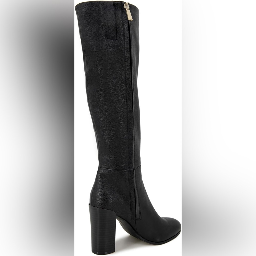 Kenneth Cole NY Justin Tall Knee High Leather Boots Block Heel Black 7‎ New - Picture 2 of 10
